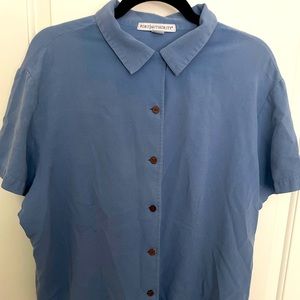 Soft corduroy blue collared shirt